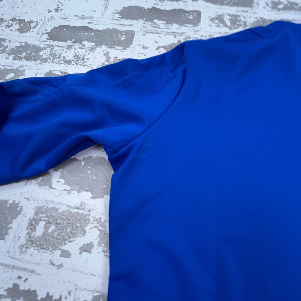 Nike Shirt Men Medium Blue White Tee‎ Pull Over Quarter Zip Performance Sweater - Picture 7 of 11